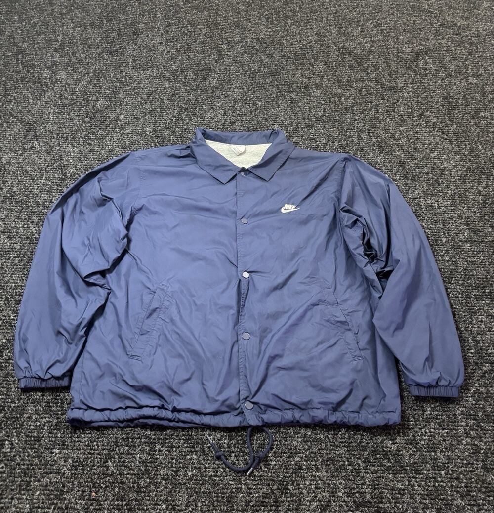 Nike Men's Blue Lightweight Nylon Snap-Front Windbreaker Jacket Size M